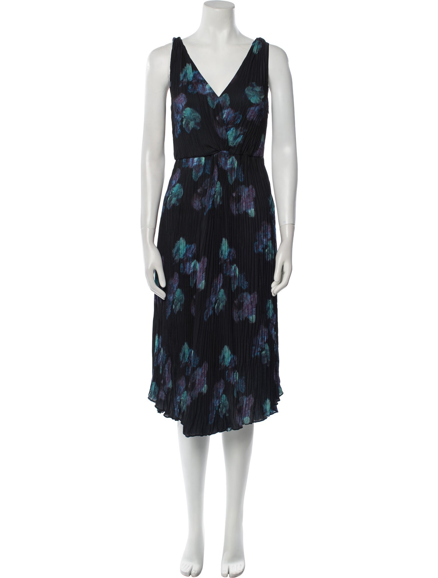 Vince Floral Print Midi Length Dress
