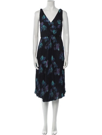 Vince Floral Print Midi Length Dress
