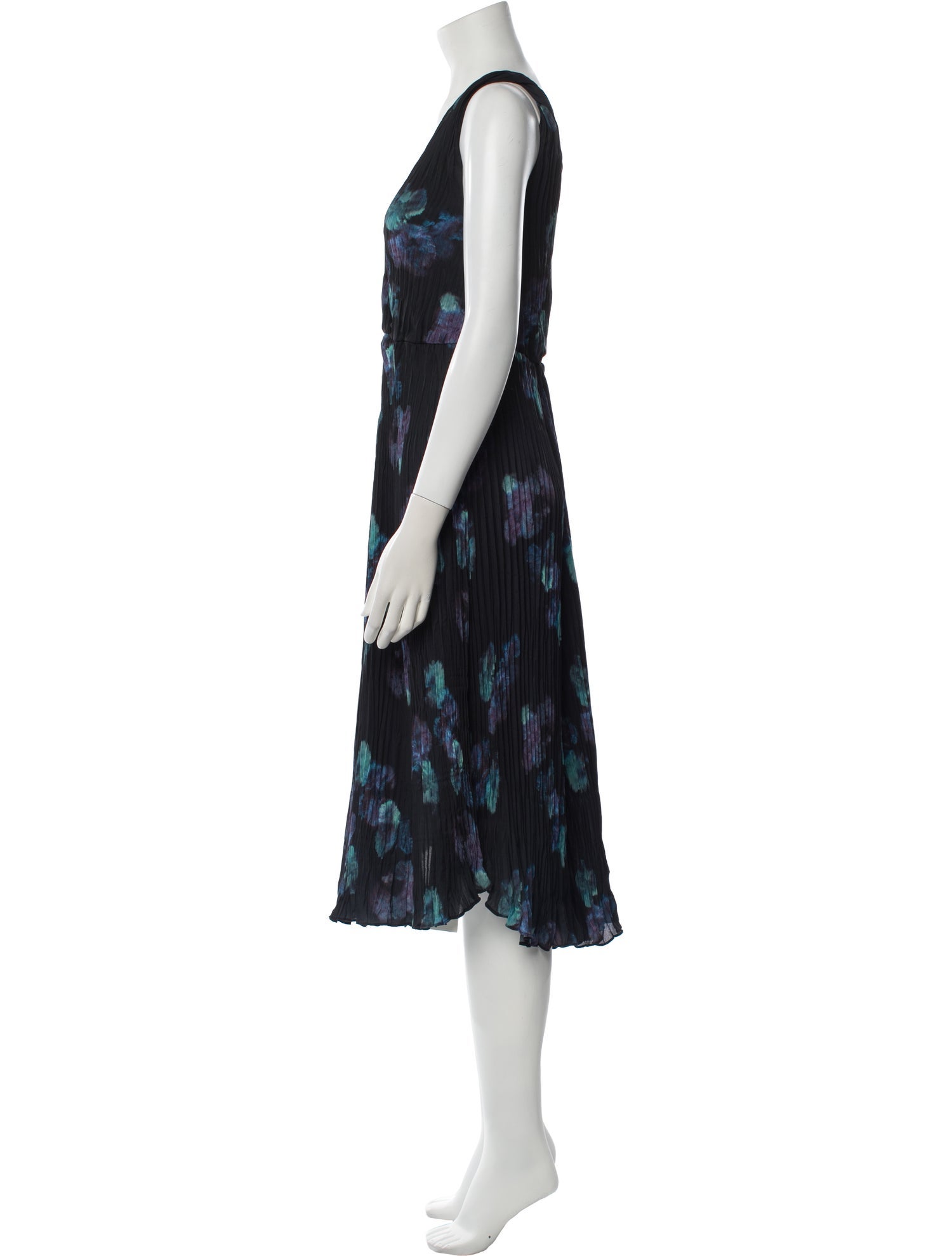 Vince Floral Print Midi Length Dress