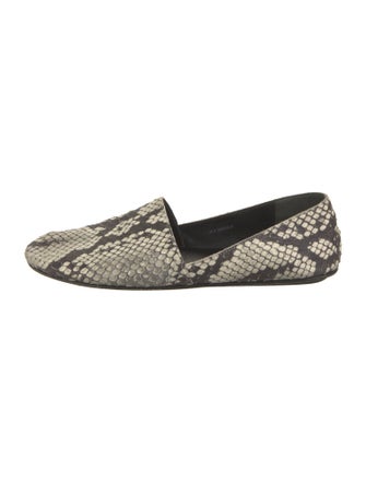 Vince Embossed Leather Animal Print Loafers