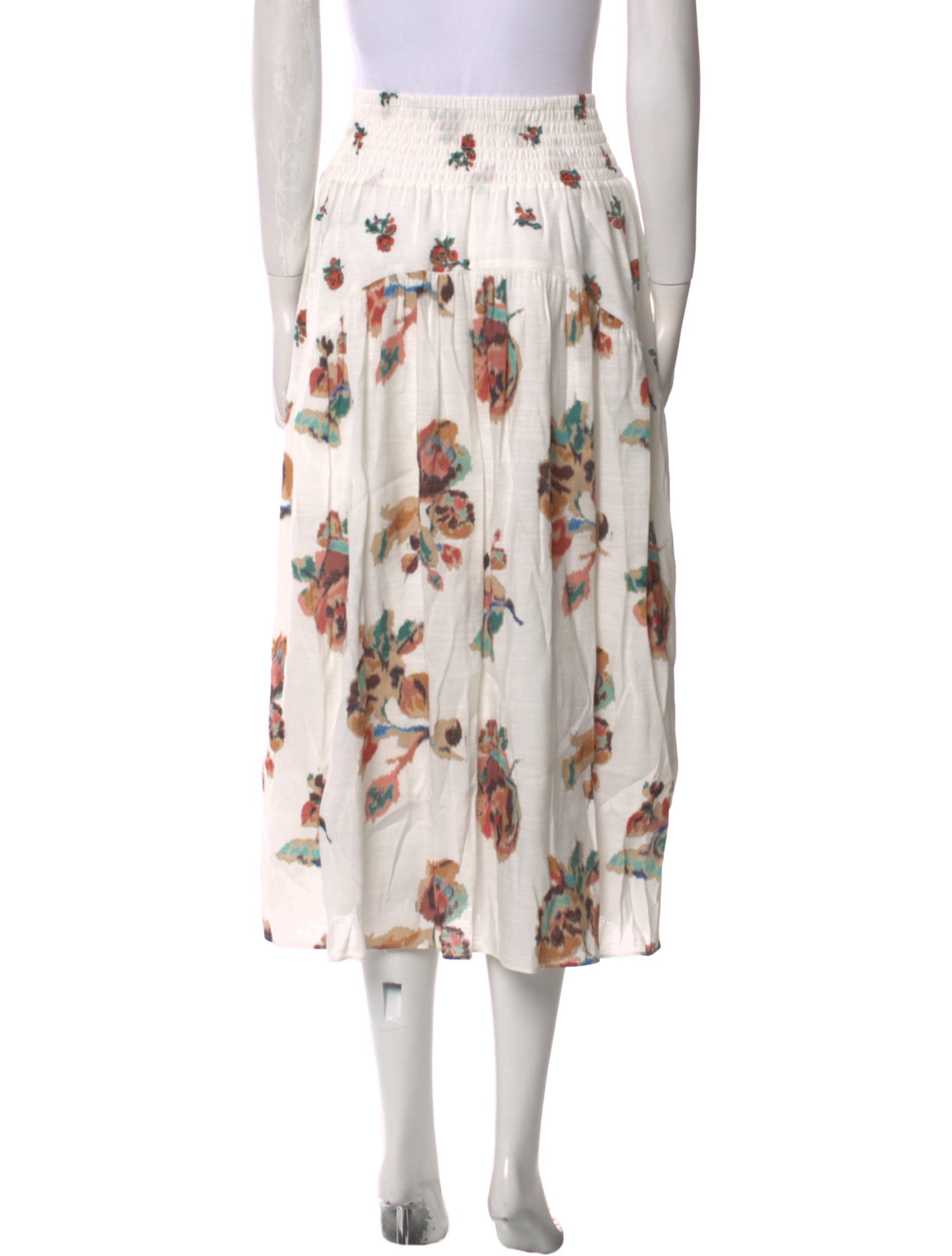 Vince Floral Print Midi Length Skirt