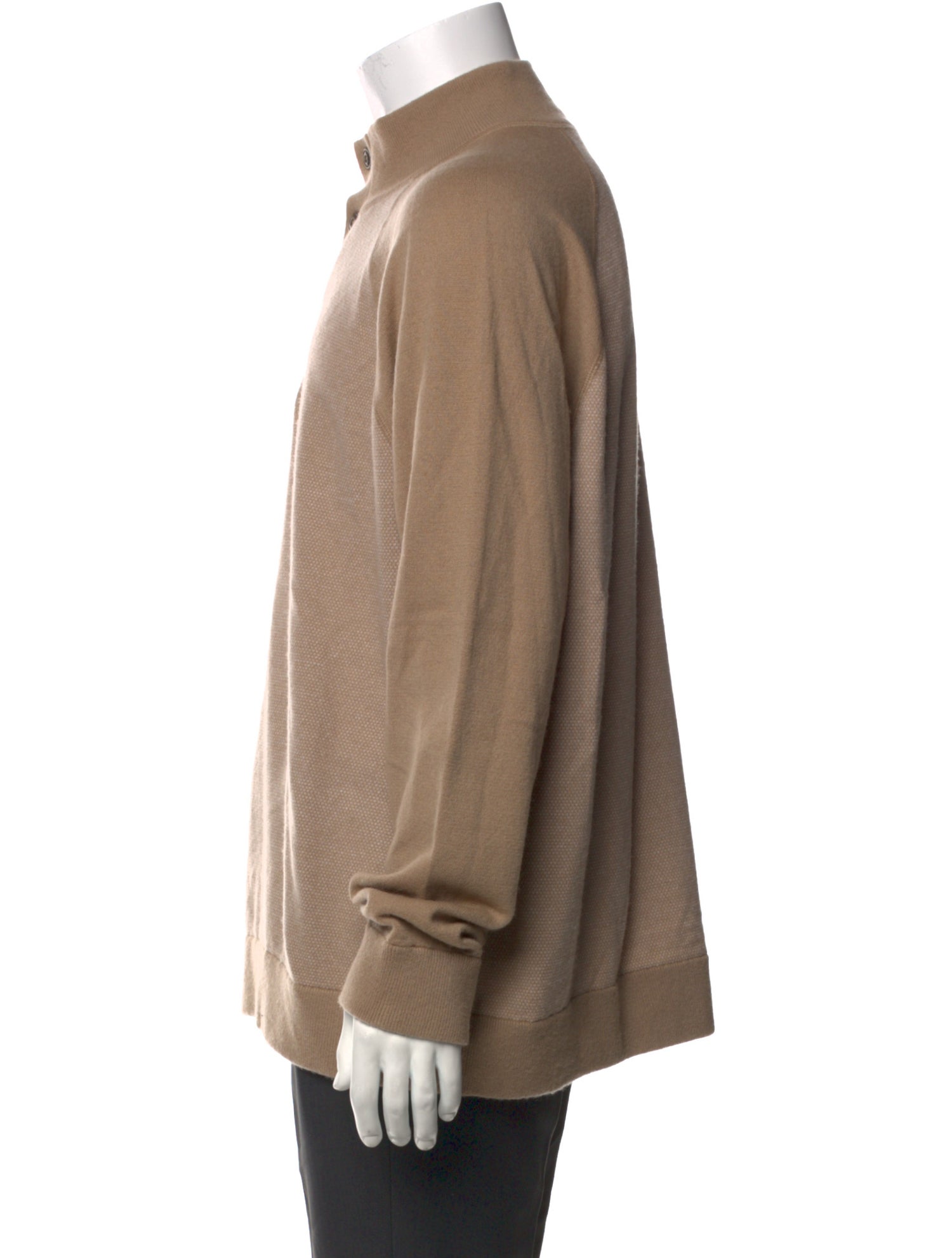 Vince Wool Mock Neck Polo Sweater