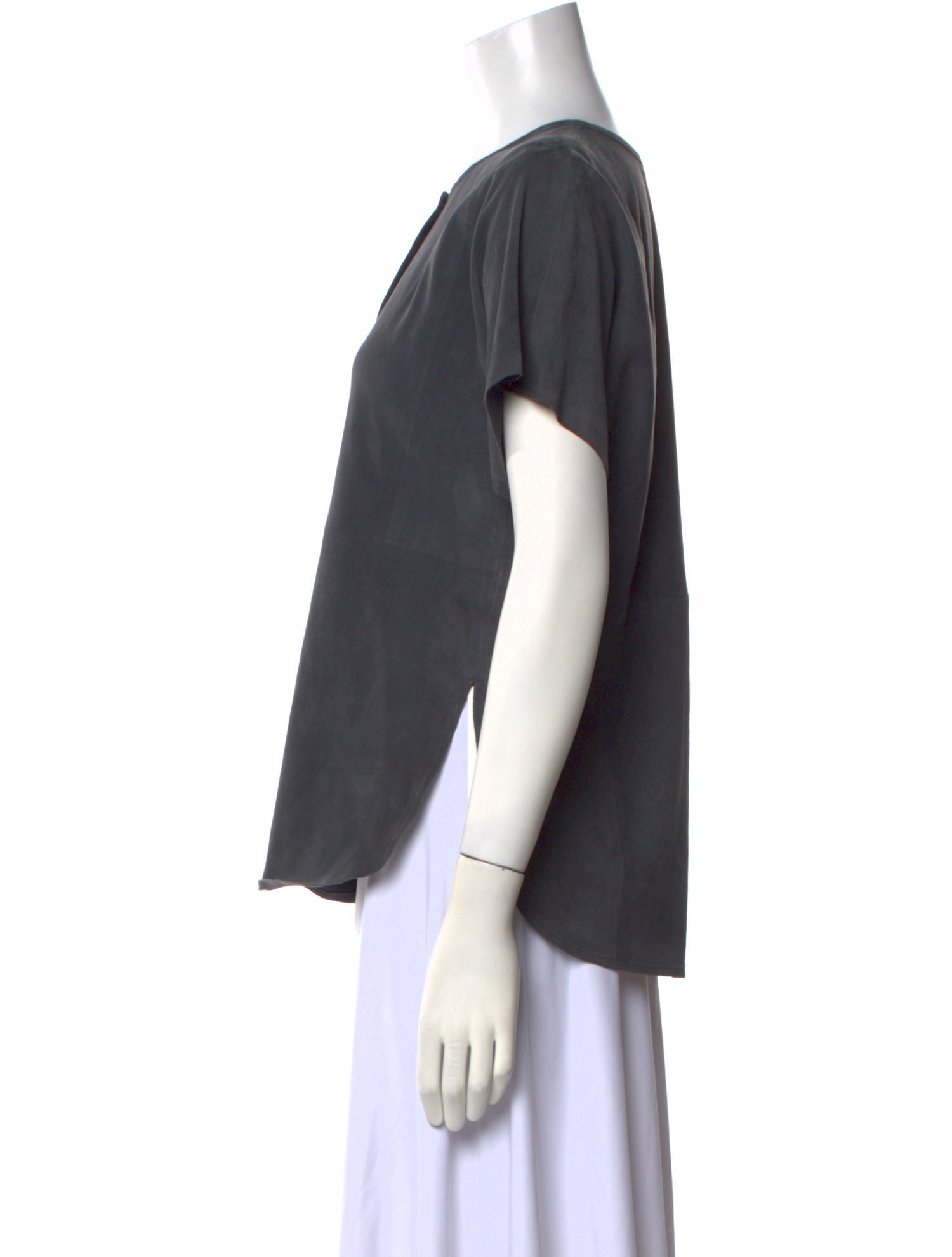 Vince Leather Crew Neck T-Shirt