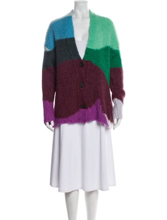 Vince Colorblock Pattern V-Neck Sweater