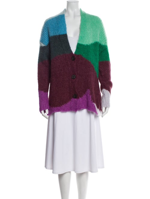 Vince Colorblock Pattern V-Neck Sweater
