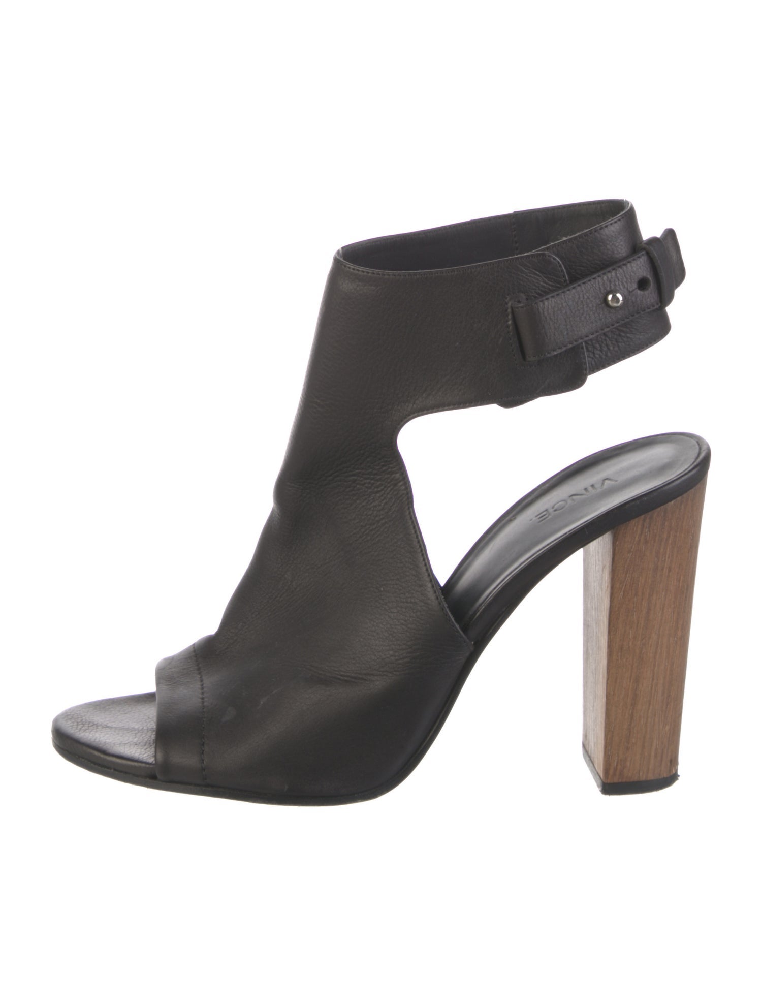 Vince Leather Cutout Accent Slingback Sandals