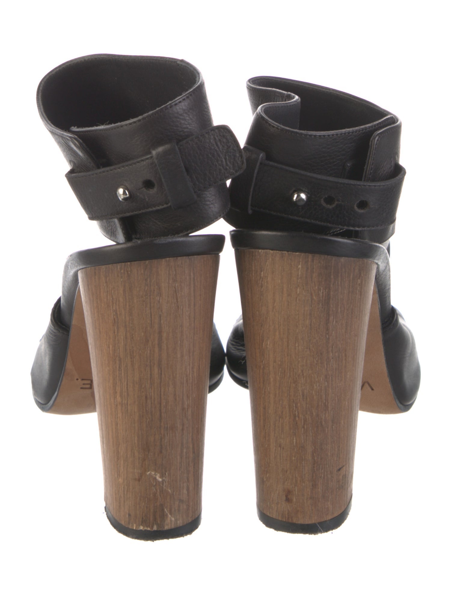 Vince Leather Cutout Accent Slingback Sandals