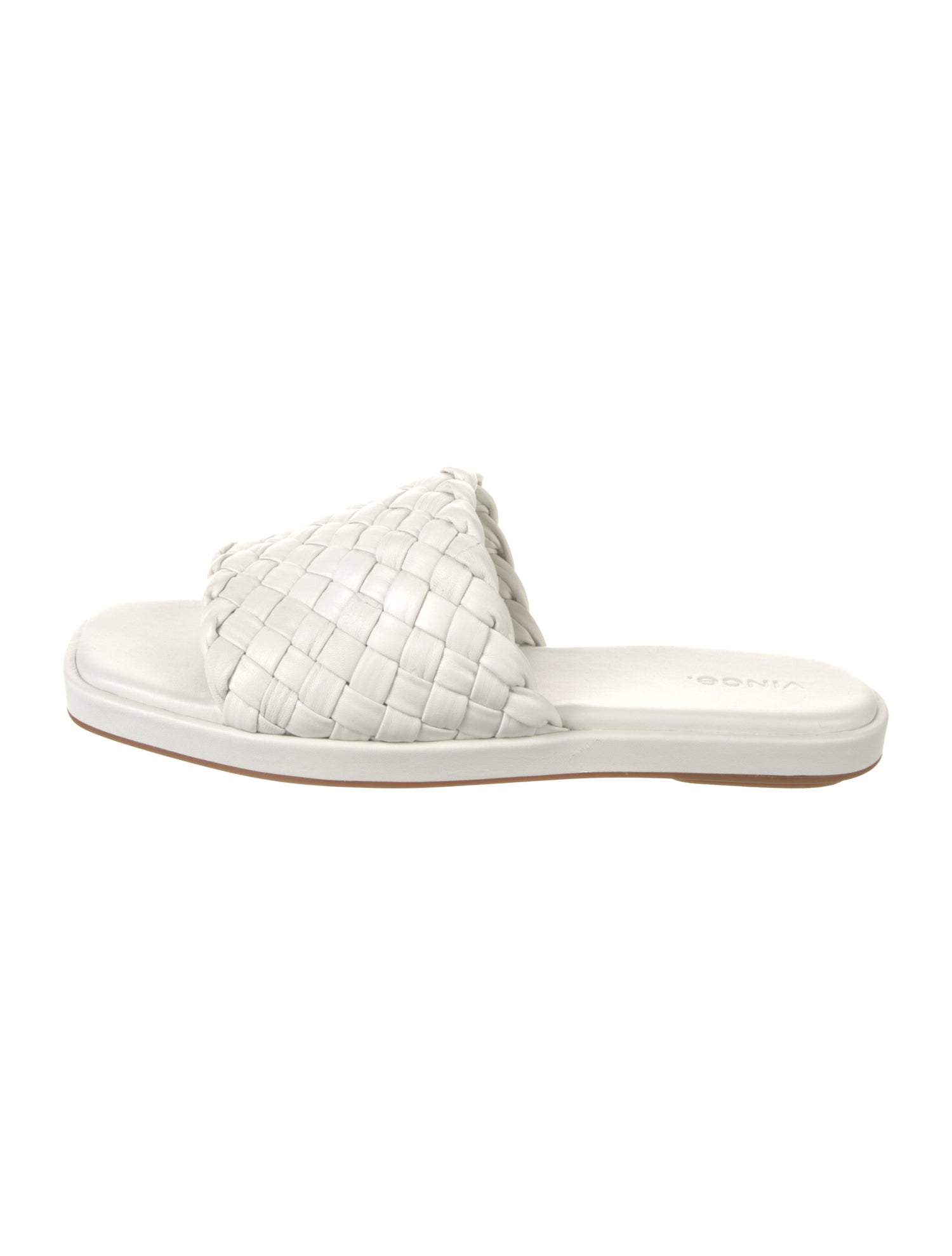 Vince Leather Braided Accents Slides
