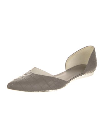 Vince Embossed Leather D'Orsay Flats