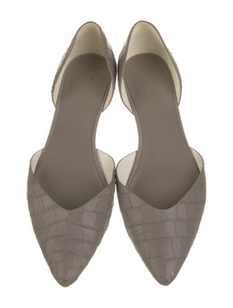 Vince Embossed Leather D'Orsay Flats