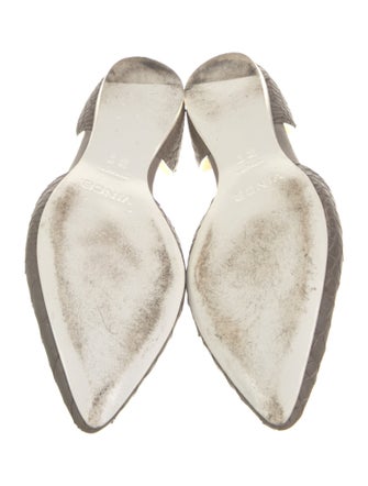 Vince Embossed Leather D'Orsay Flats