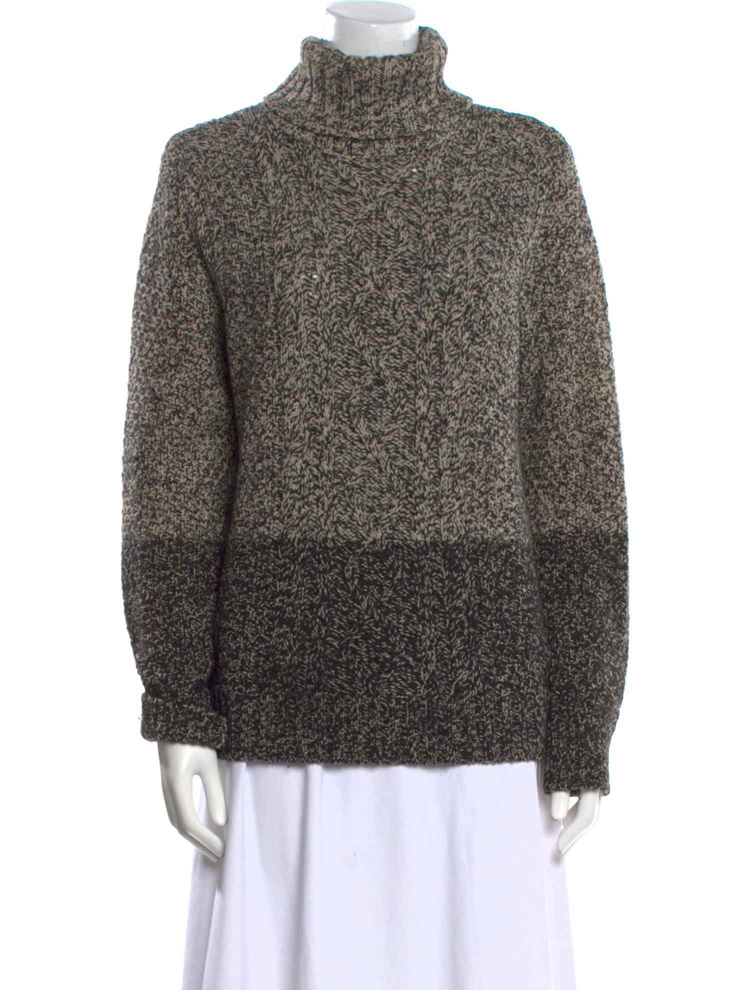 Vince Colorblock Pattern Turtleneck Sweater