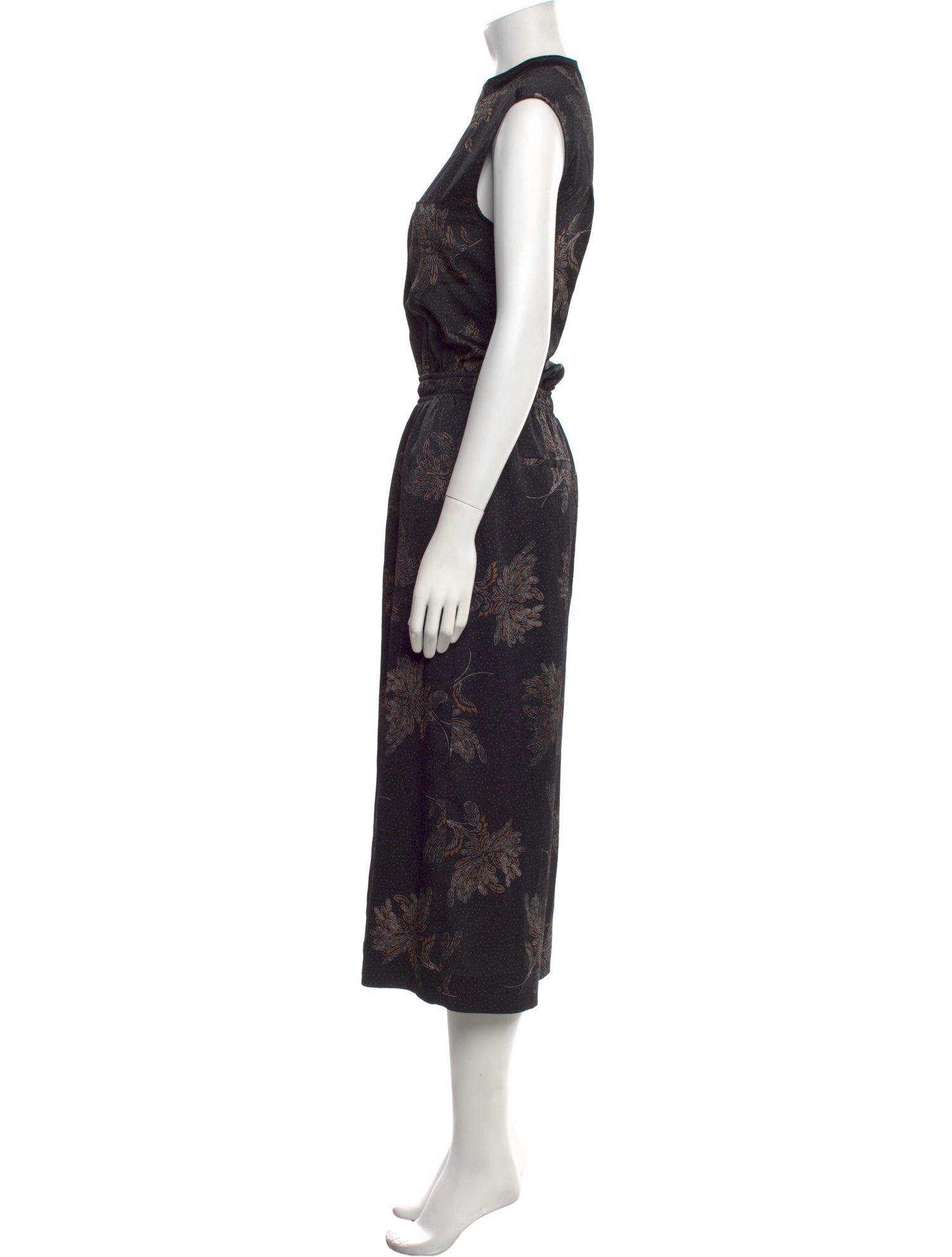 Vince Printed V-Neck Jumpsuit