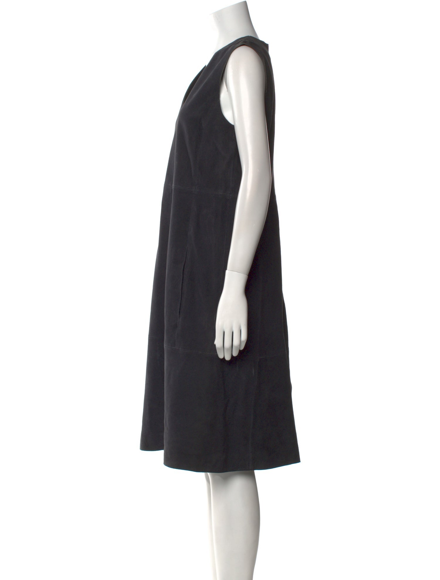 Vince Goat Leather Midi Length Dress