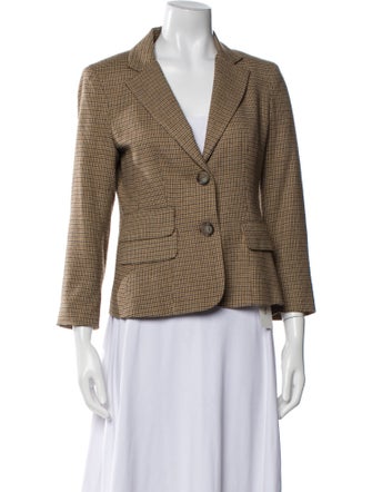 Vince Virgin Wool Houndstooth Print Blazer