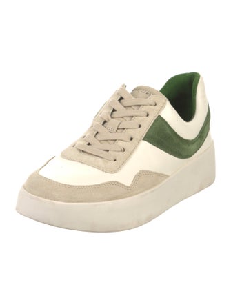 Vince Leather Colorblock Pattern Sneakers