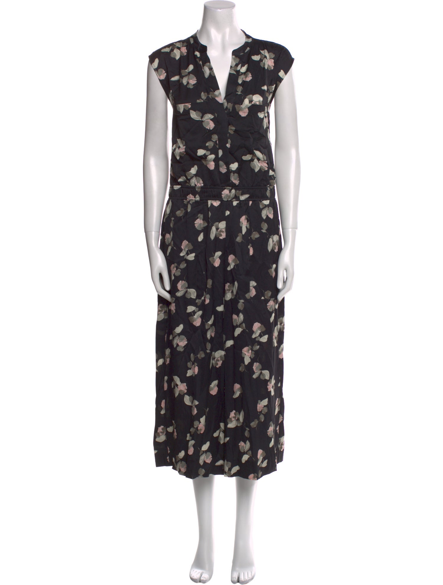 Vince Floral Print V-Neck Jumpsuit w/ Tags