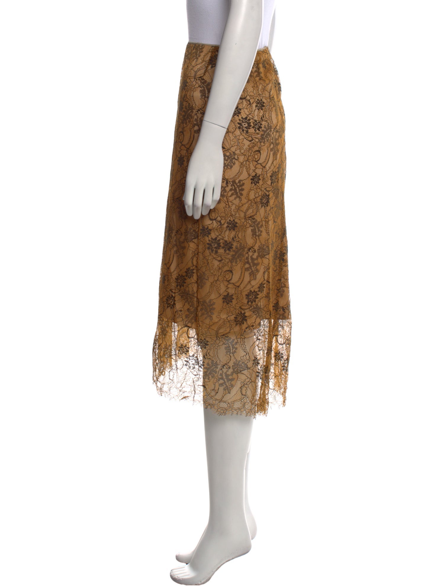 Vince Floral Print Midi Length Skirt