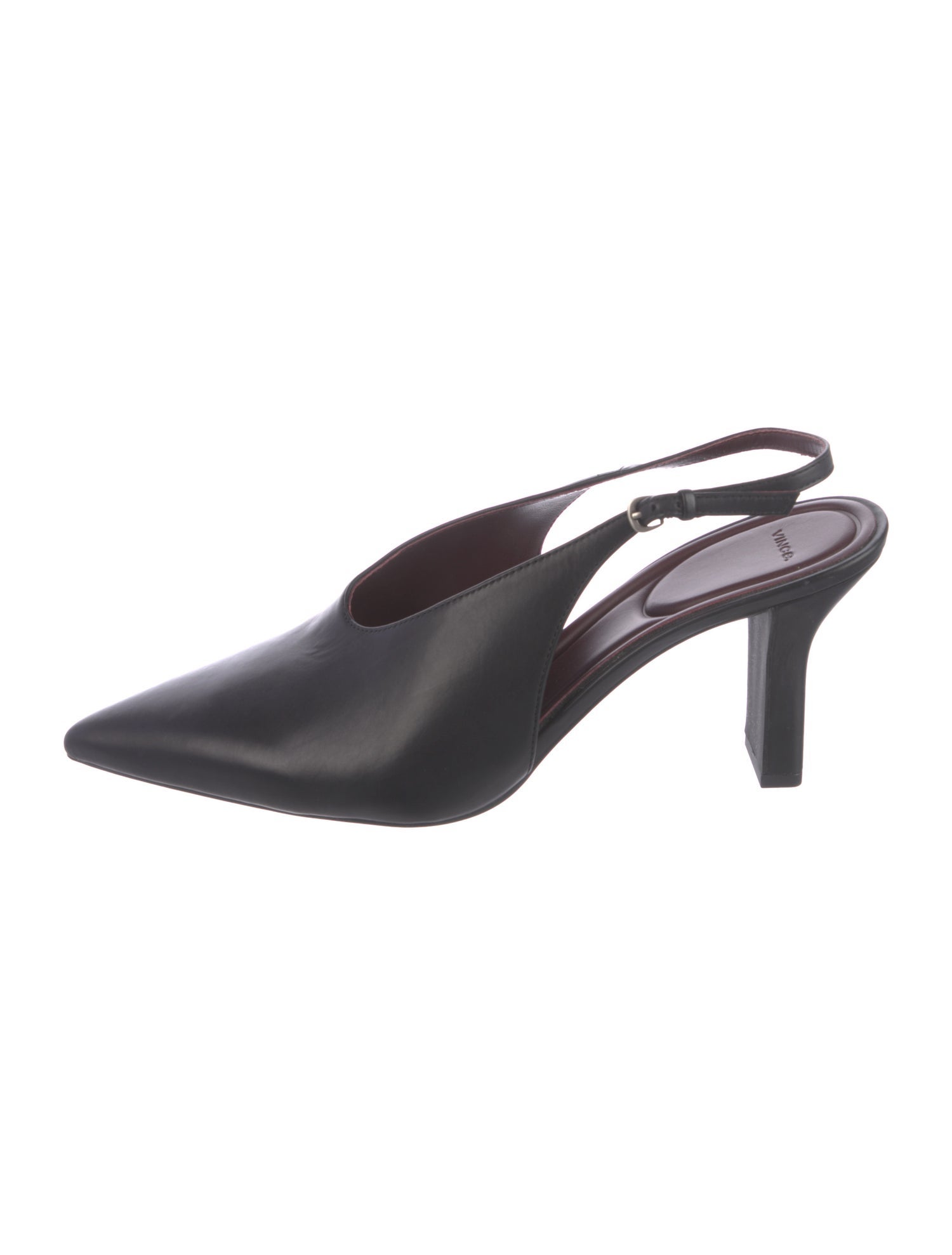 Vince Leather Cutout Accent Slingback Pumps