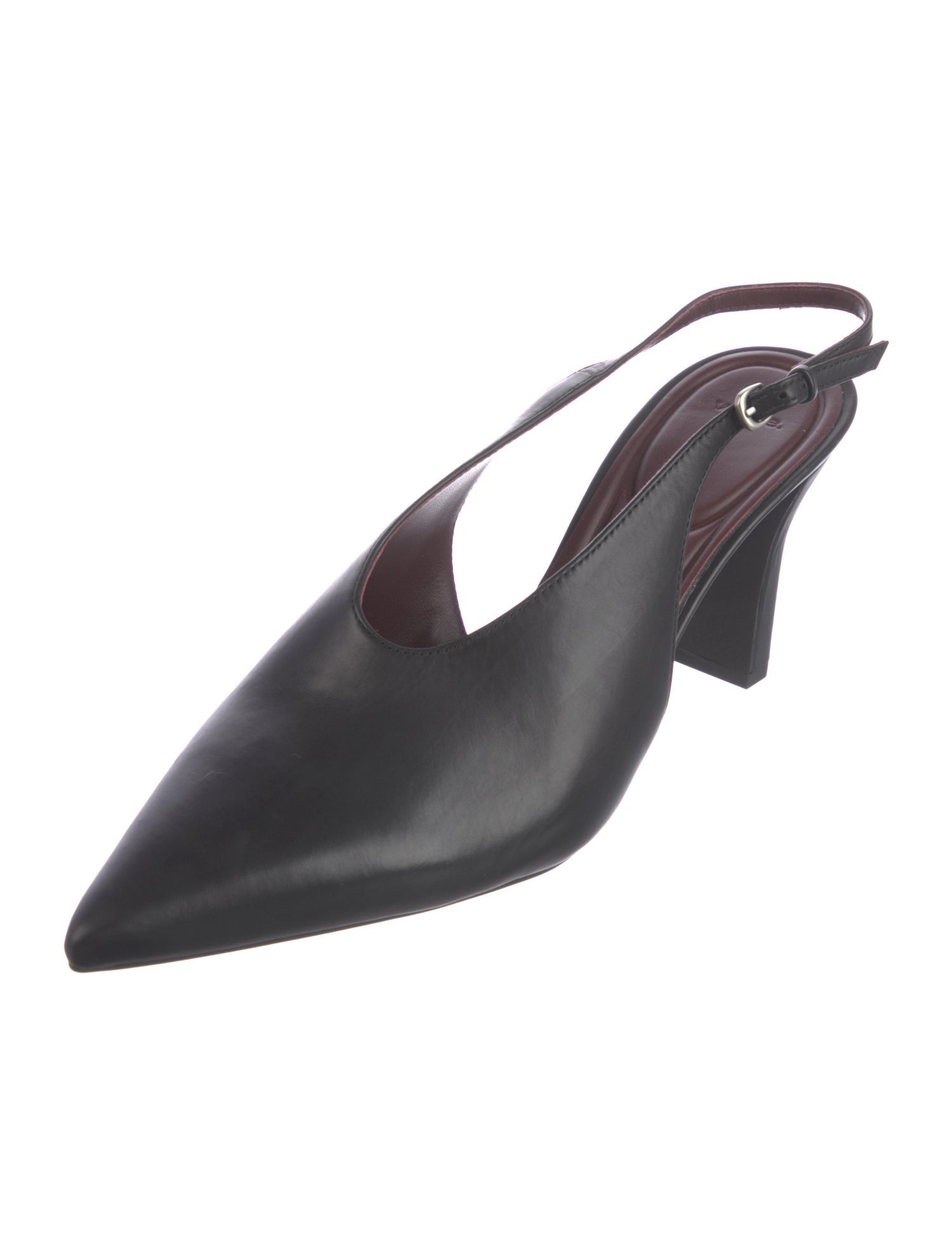 Vince Leather Cutout Accent Slingback Pumps