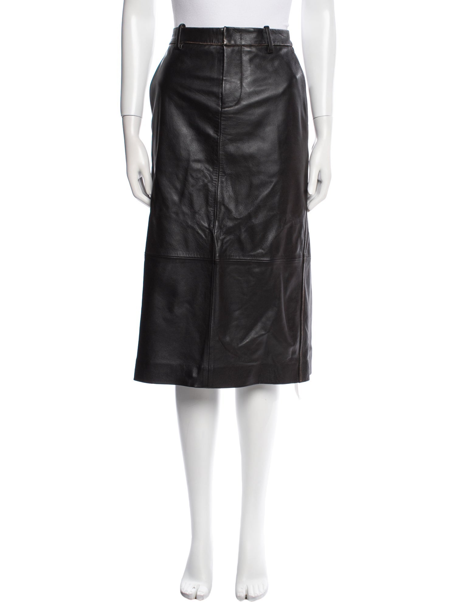 Vince Leather Knee-Length Skirt