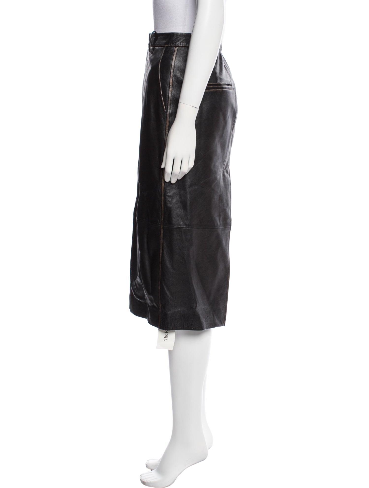 Vince Leather Knee-Length Skirt