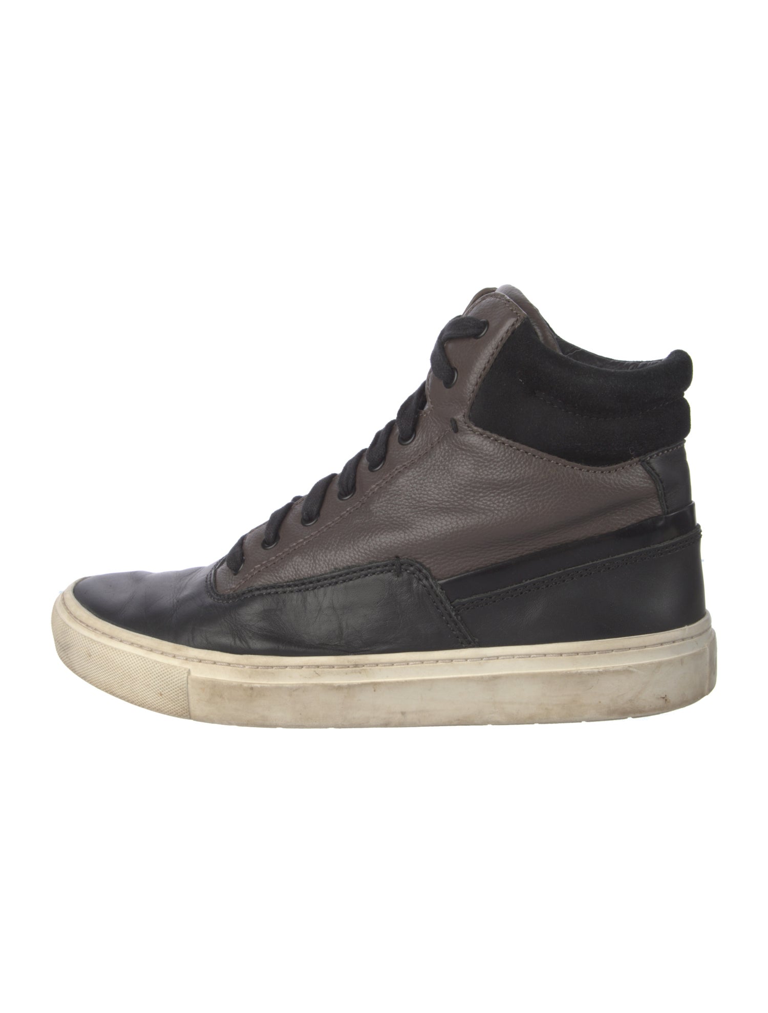 Vince Leather Colorblock Pattern Sneakers