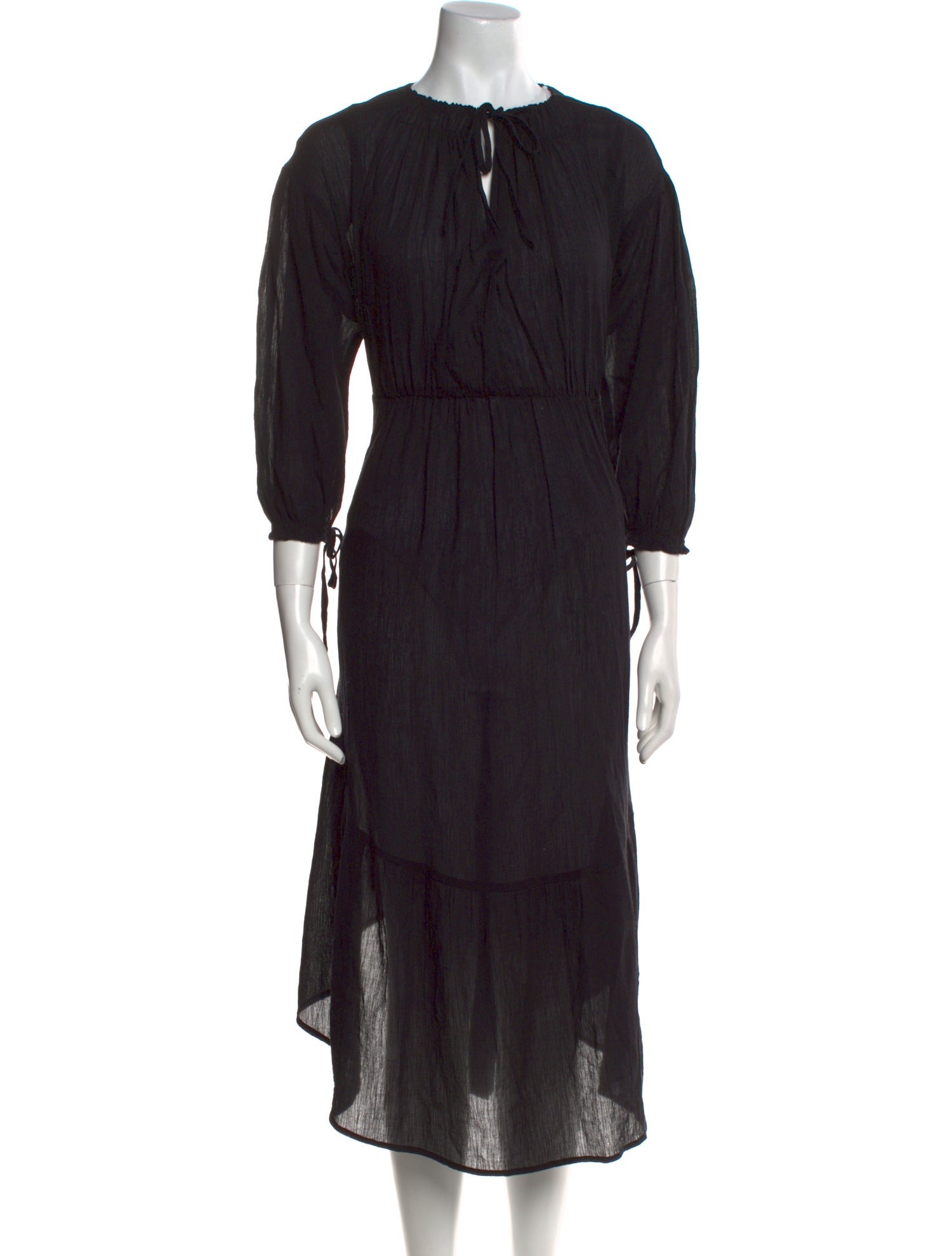 Vince Tie Neck Midi Length Dress