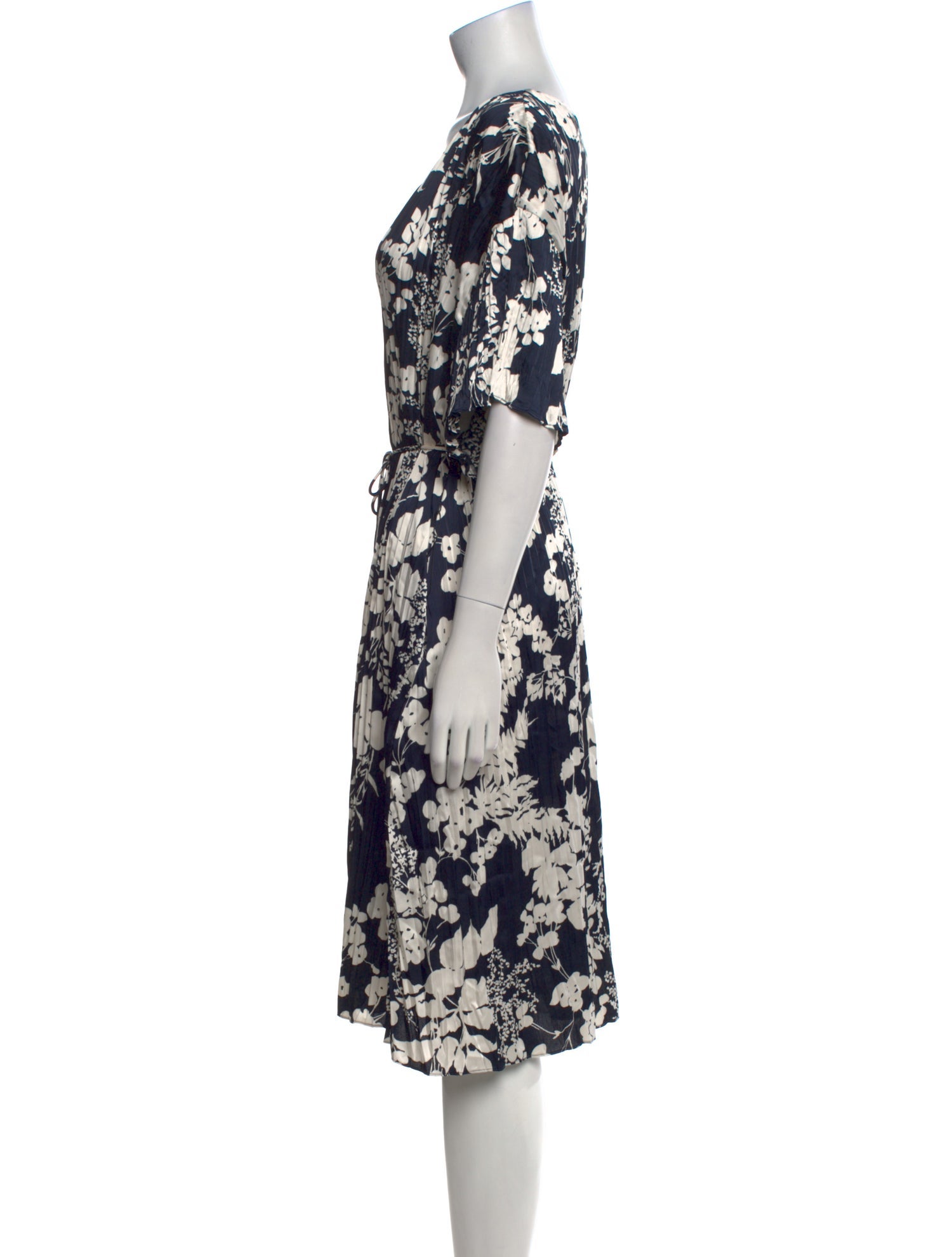 Vince Floral Print Midi Length Dress