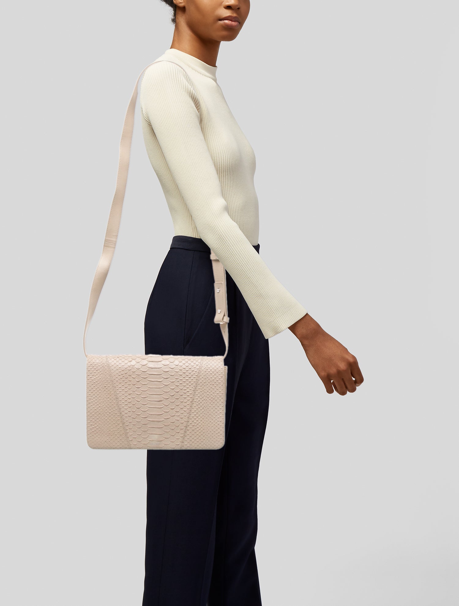 Vince Snakeskin Messenger Bag