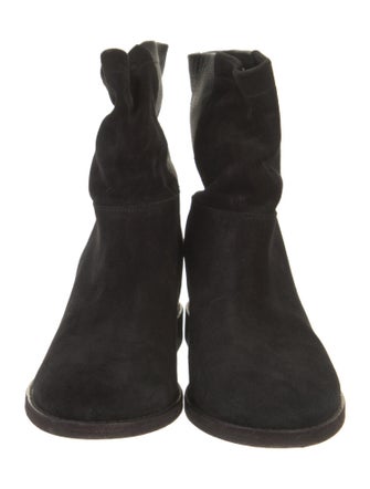 Vince Suede Colorblock Pattern Moto Boots