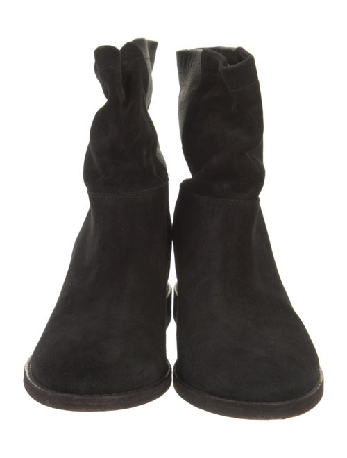 Vince Suede Colorblock Pattern Moto Boots