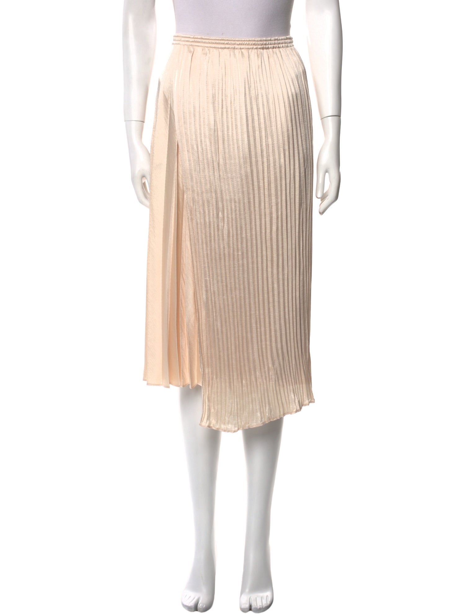 Vince Pleated Accents Midi Length Skirt