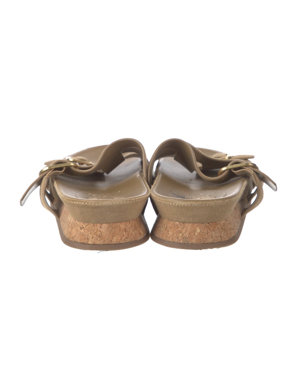 Vince Suede Slides Brown Platform Buckle Closure … - image 4