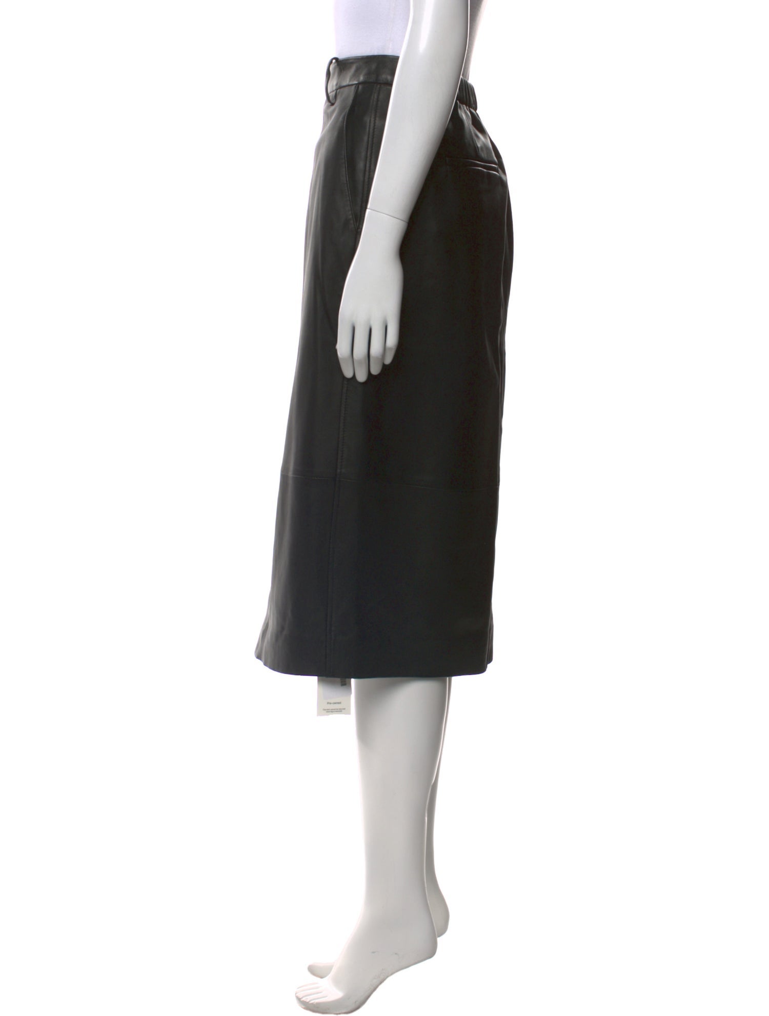 Vince Lamb Leather Knee-Length Skirt