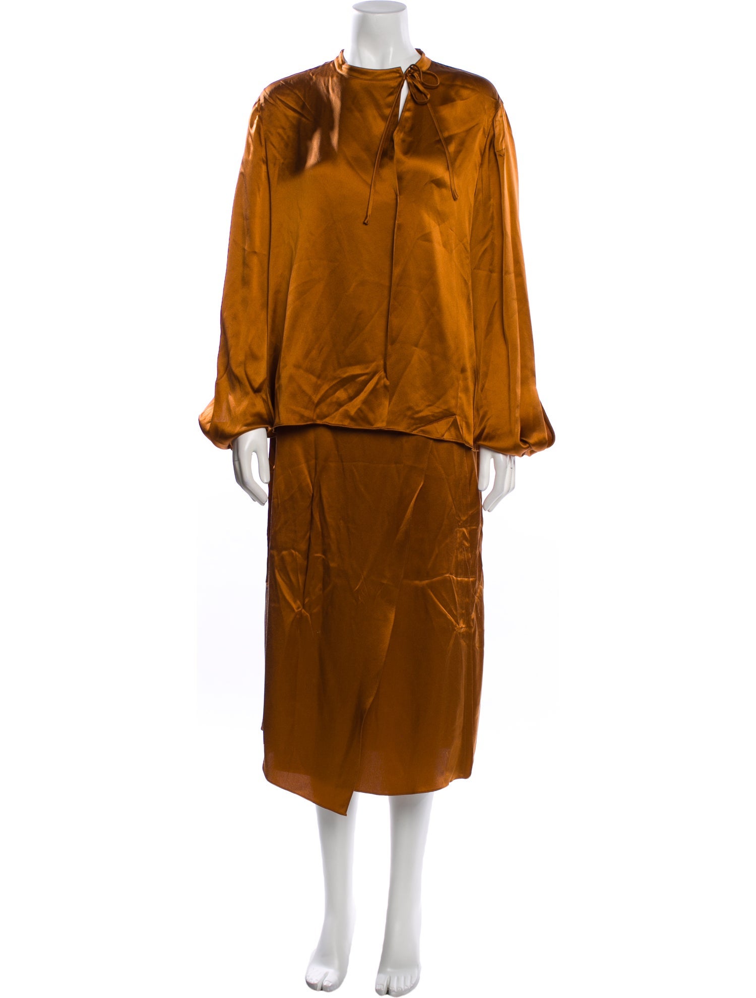 Vince Silk Embroidered Accent Skirt Set