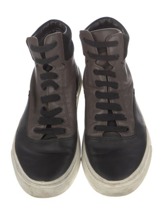 Vince Leather Colorblock Pattern Sneakers