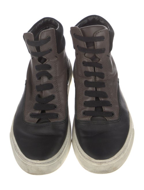 Vince Leather Colorblock Pattern Sneakers