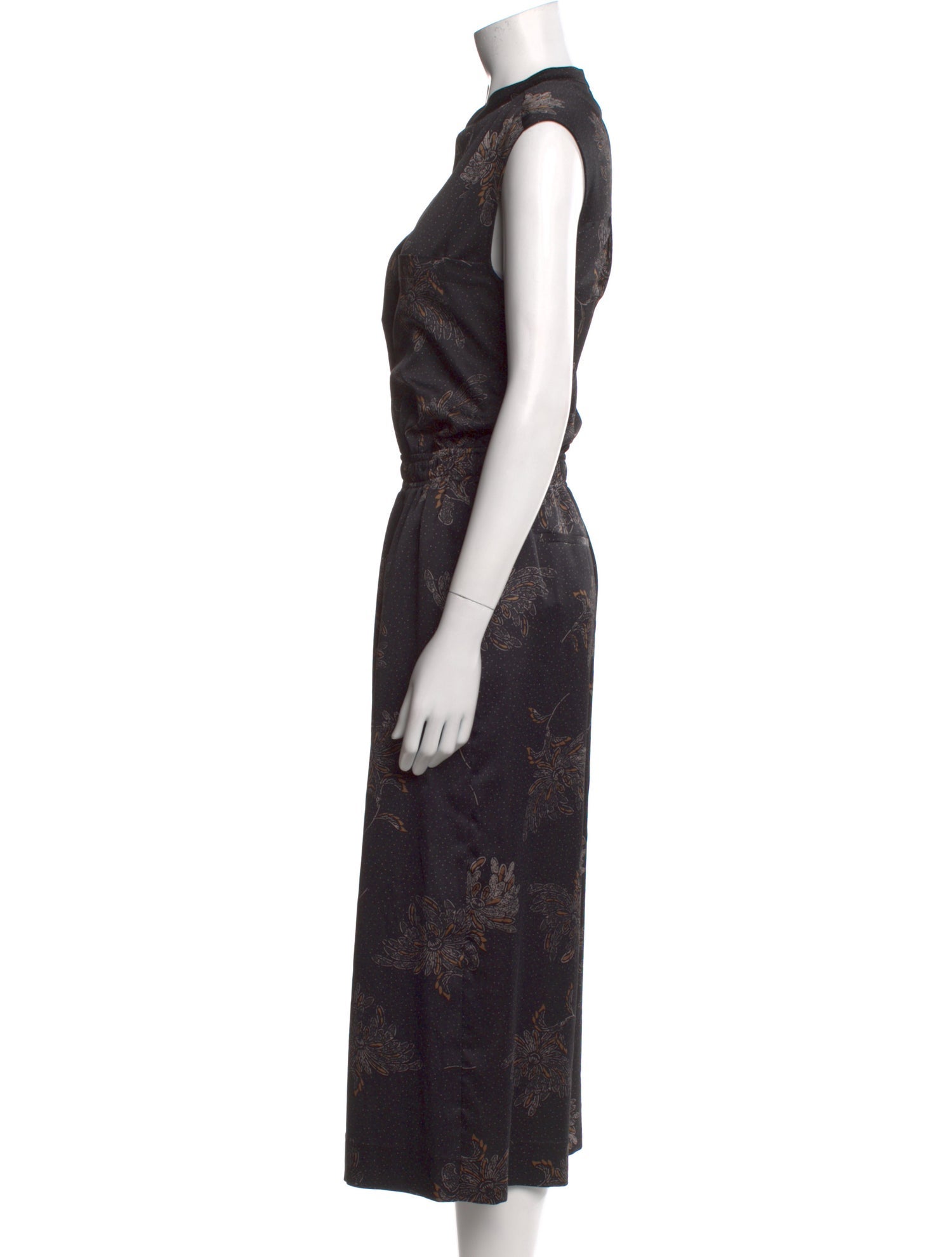 Vince Printed V-Neck Jumpsuit