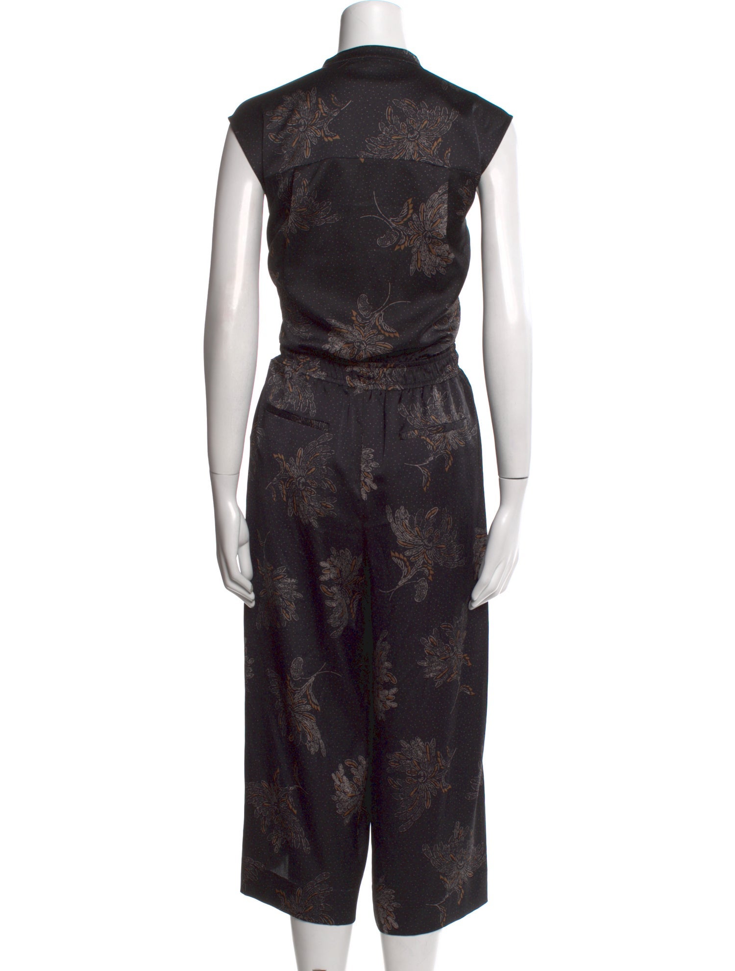 Vince Printed V-Neck Jumpsuit