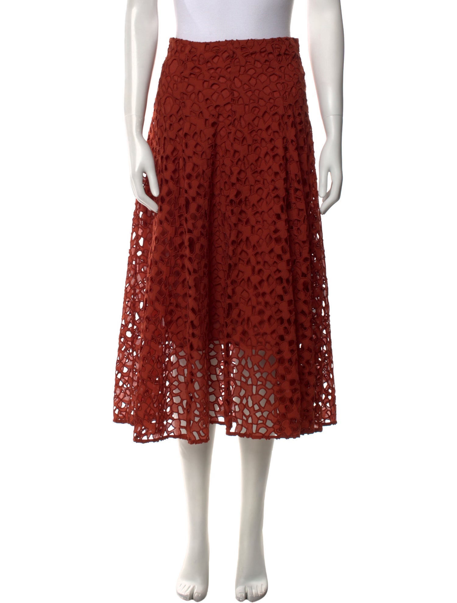 Vince Lace Pattern Midi Length Skirt