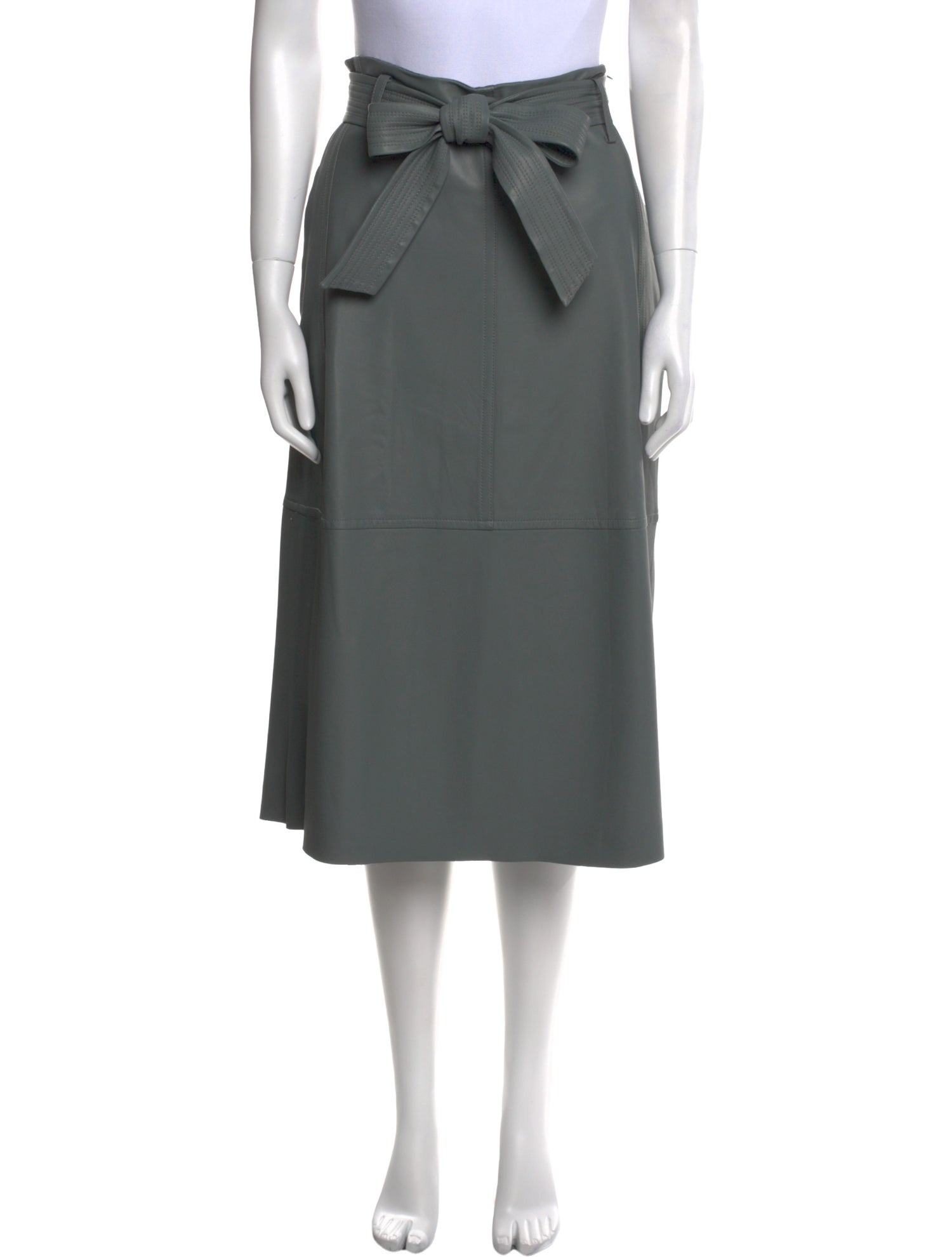 Vince Lamb Leather Midi Length Skirt