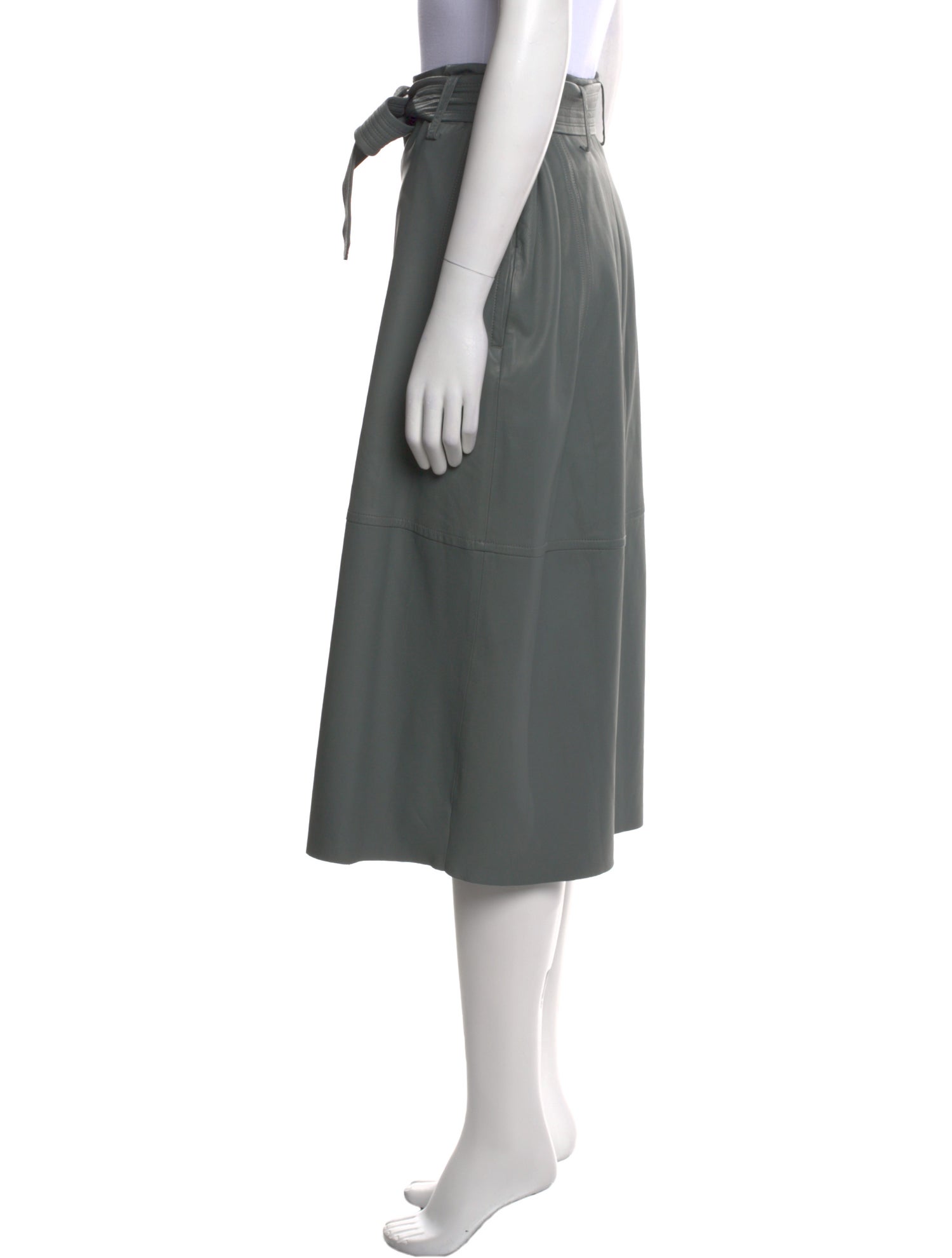 Vince Lamb Leather Midi Length Skirt