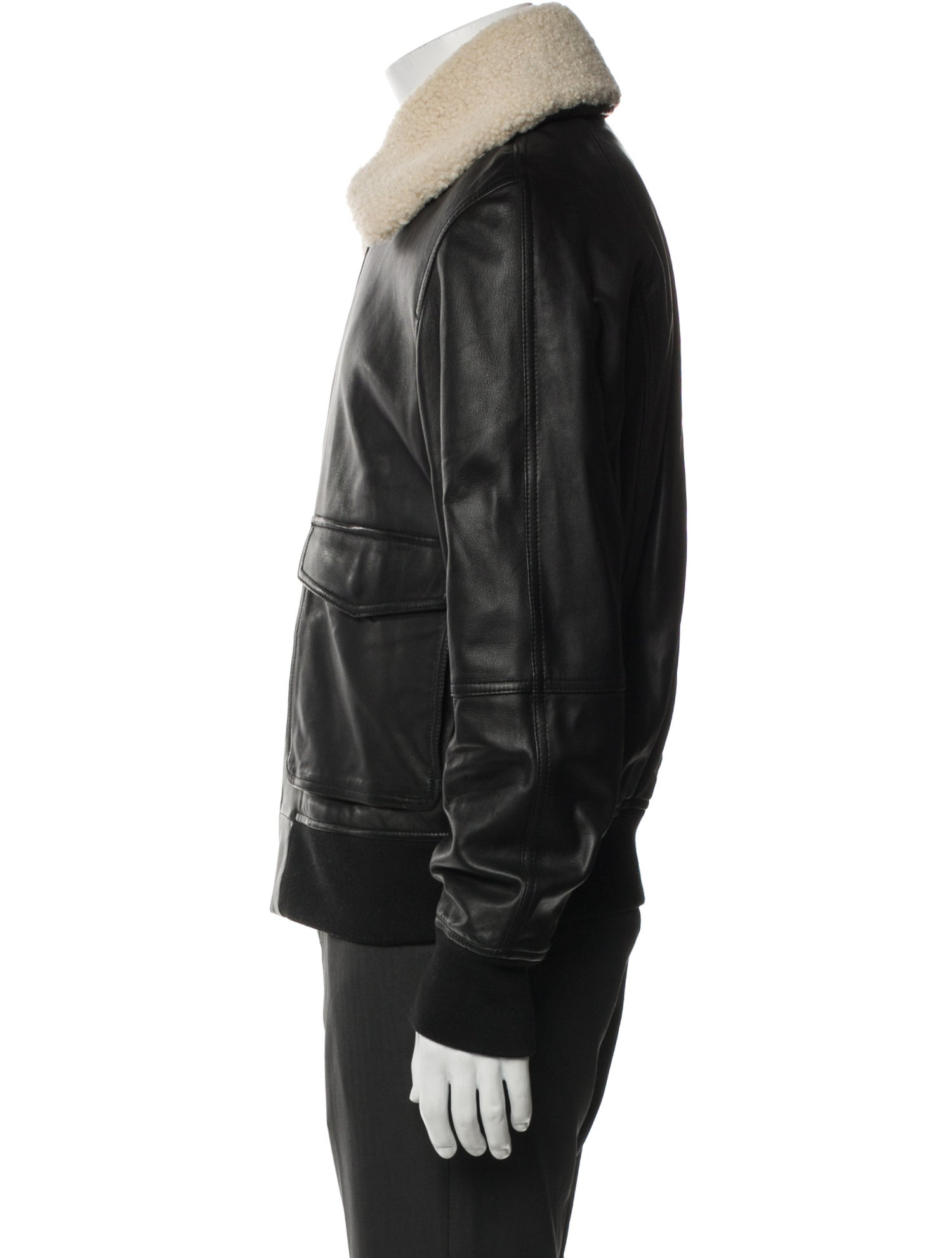 Vince Lamb Leather Bomber Jacket