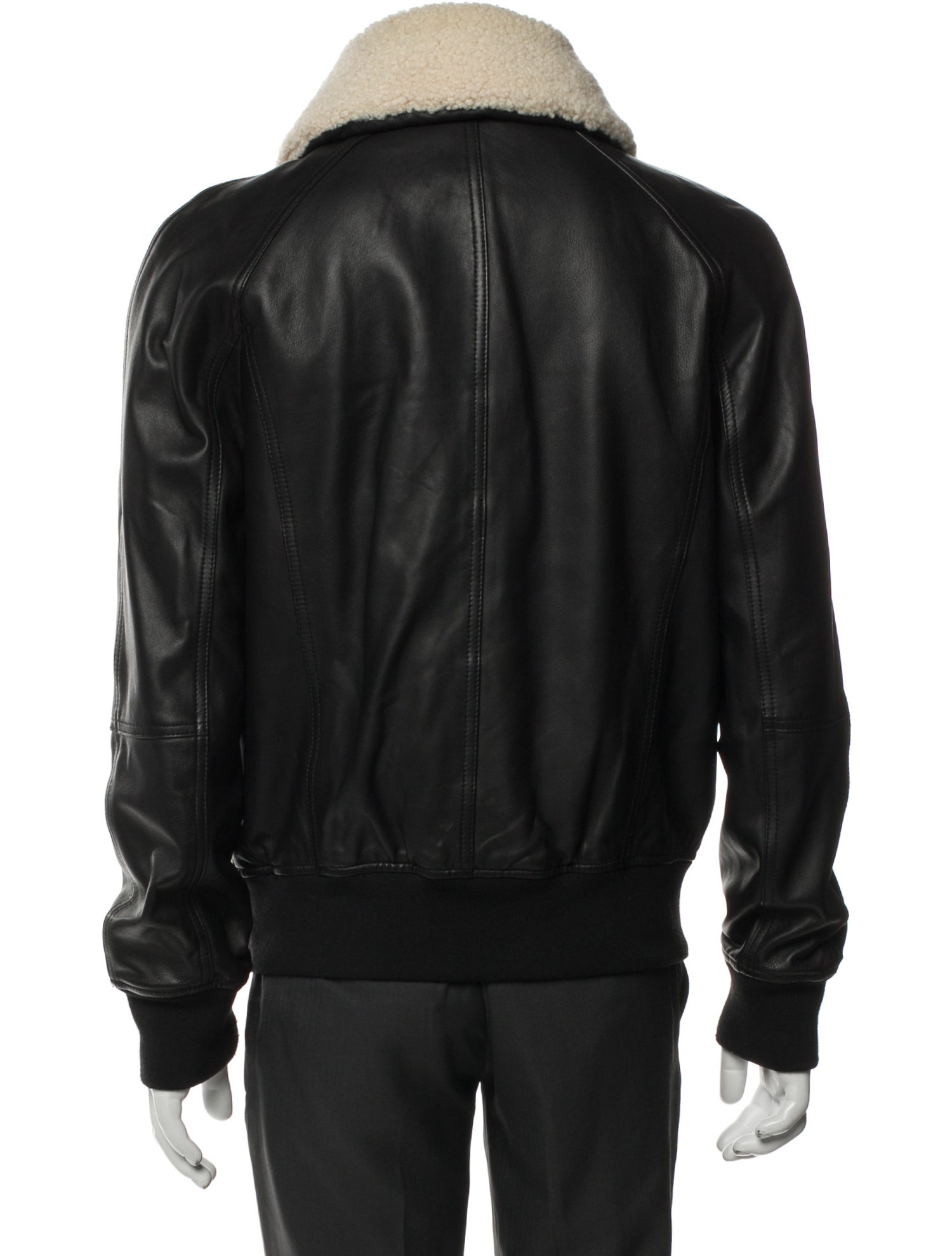 Vince Lamb Leather Bomber Jacket