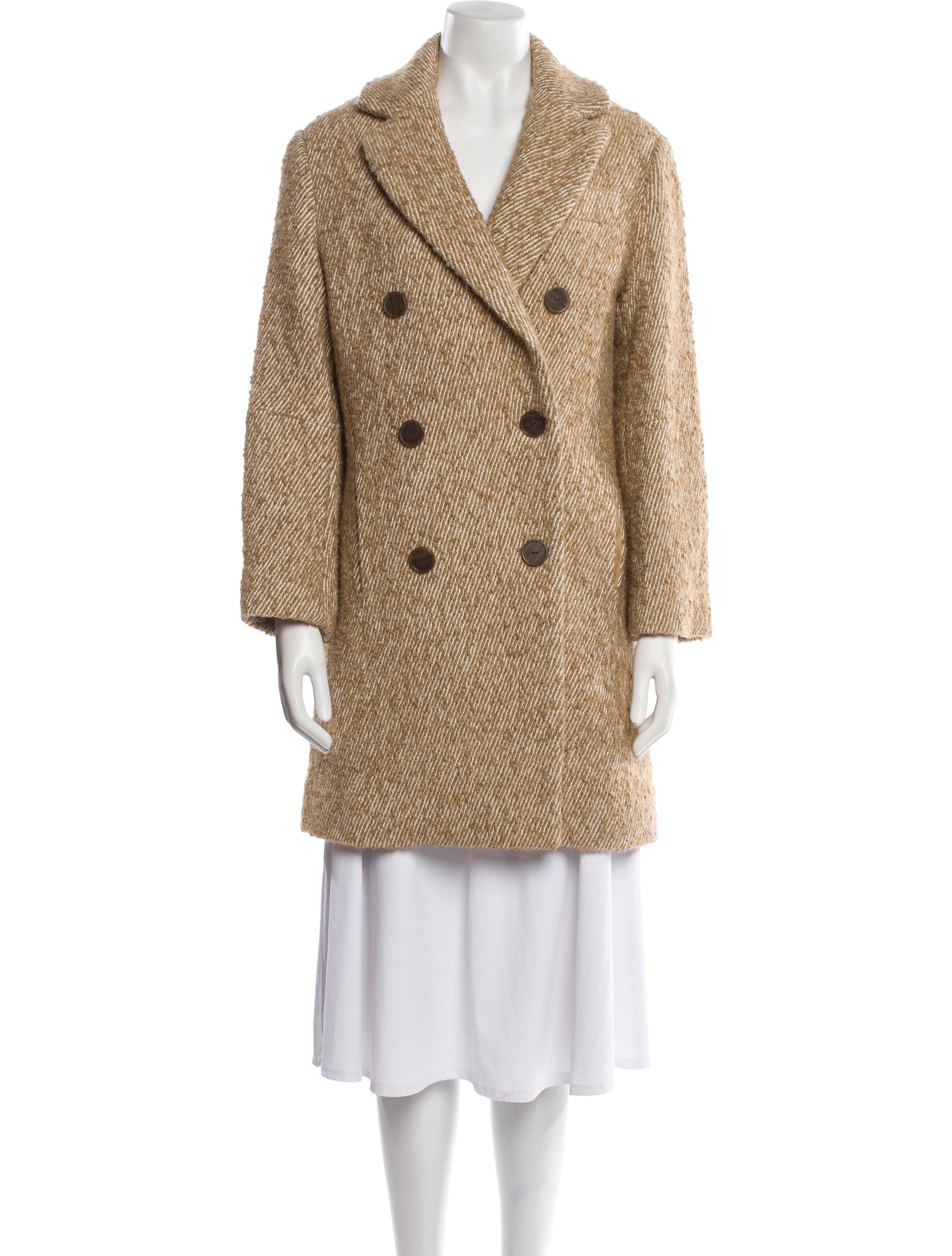 Vince Wool Tweed Pattern Coat