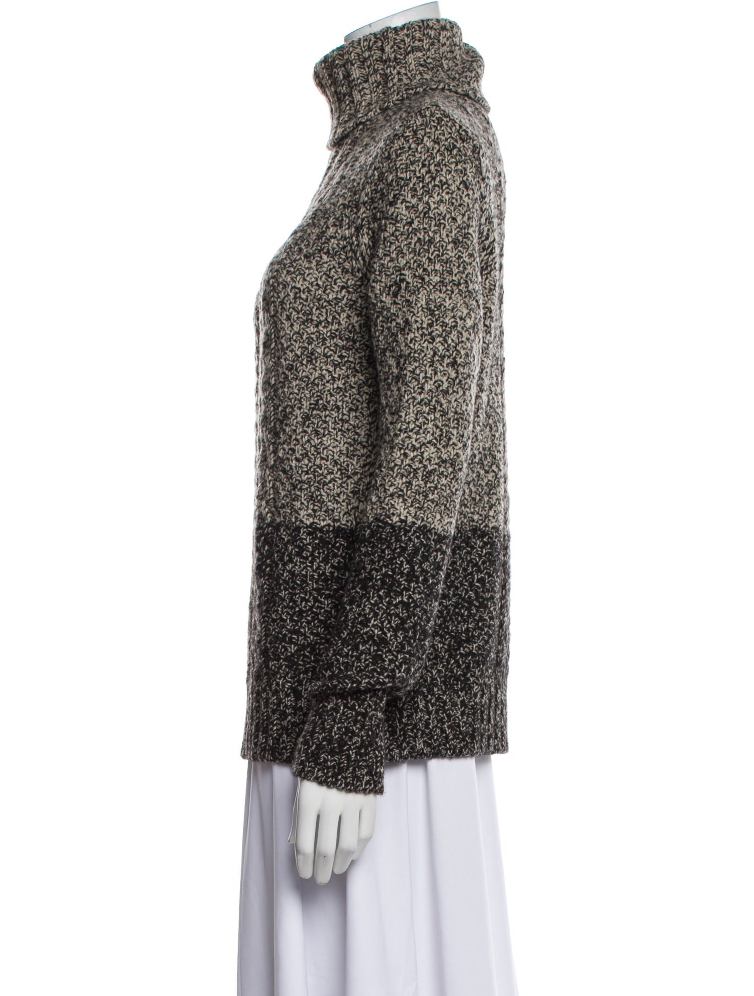 Vince Colorblock Pattern Turtleneck Sweater