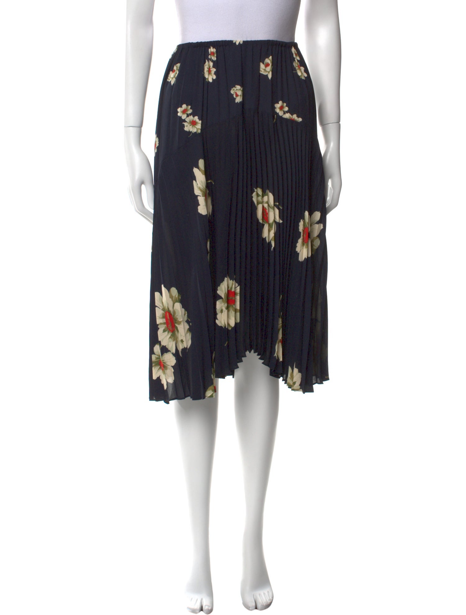 Vince Floral Print Knee-Length Skirt