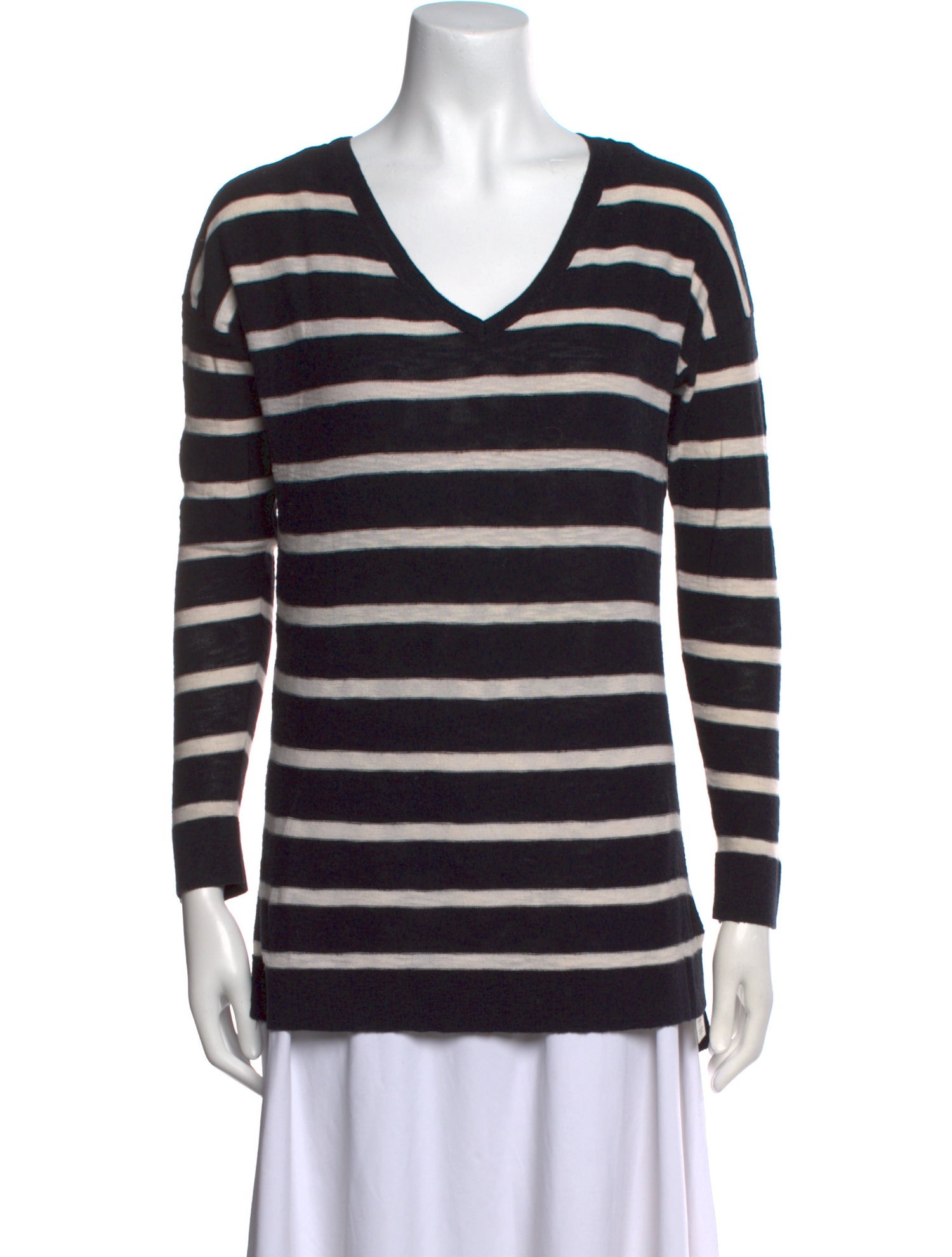 Vince Striped V-Neck Sweater