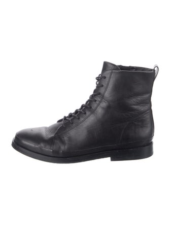 Vince Leather Combat Boots